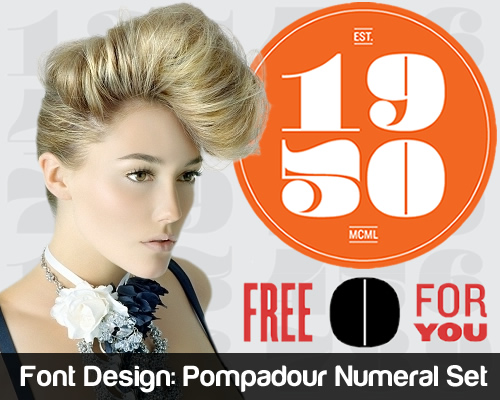 Font Design - Pompadour Numerals Set